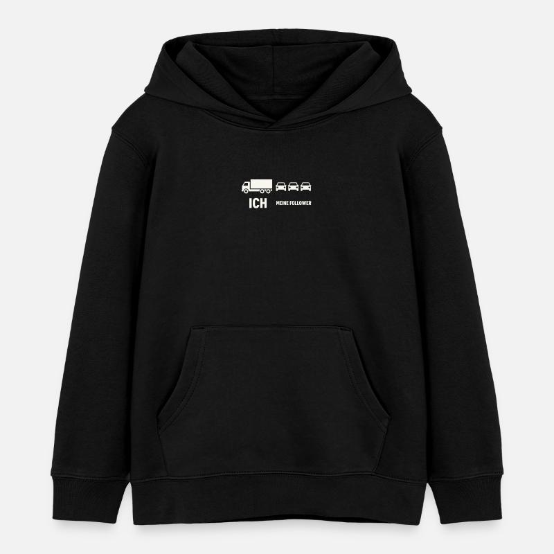 Moi et mes abonnés – Truck Trucker Design - Sweat à capuche enfant bio Stanley/Stella - noir
