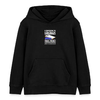 Ich Spreche Vier Sprachen Cornhole Spieler - Kinder Organic Hoodie Mini Cruiser von Stanley/Stella - Schwarz - Vorne - AI Model Kid Male (0cm)