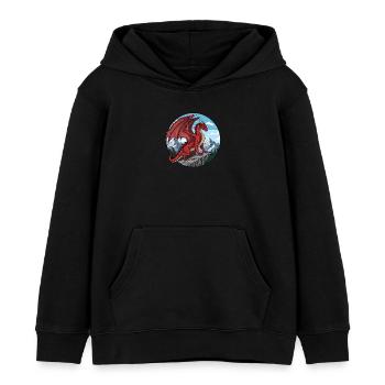 Dragon de la falaise rouge - Sweat à capuche enfant bio Stanley/Stella - noir - Devant - AI Model Kid Male (0cm)