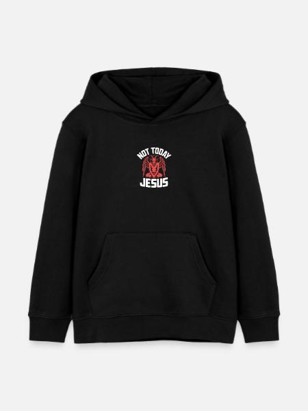 Pas Jésus aujourd’hui ! Sataniste, athée, gothique, esthétique - Sweat à capuche enfant bio Stanley/Stella - noir