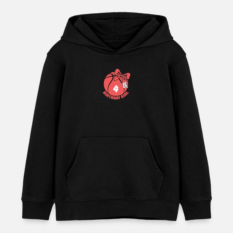 Basket-ball 4e anniversaire Basketteur - Sweat à capuche enfant bio Stanley/Stella - noir