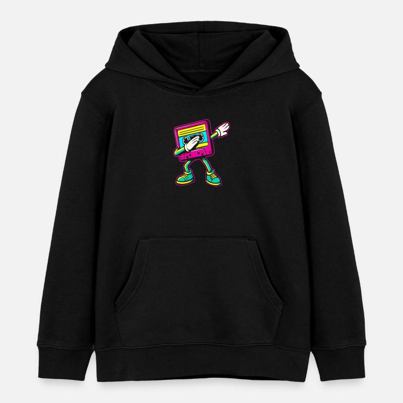 Années 80 Cassette Dabbing des années 90 - Sweat à capuche enfant bio Stanley/Stella - noir