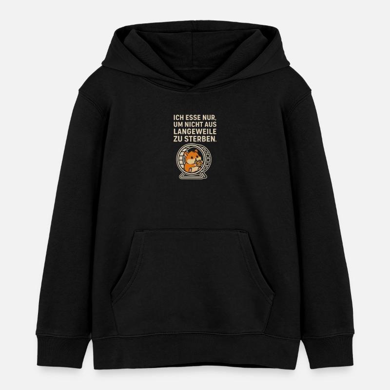 Je ne mange que par ennui - Sweat à capuche enfant bio Stanley/Stella - noir