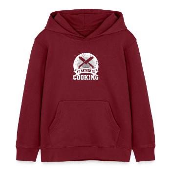 Ich würde lieber kochen - Kinder Organic Hoodie Mini Cruiser von Stanley/Stella - Burgunderrot - Vorne - AI Model Kid Female (0cm)