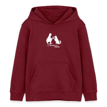 Dream Team Hund weiß - Kinder Organic Hoodie Mini Cruiser von Stanley/Stella - Burgunderrot - Vorne - AI Model Kid Female (0cm)