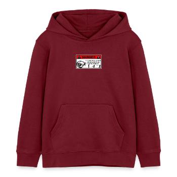 Attention turbo - Sweat à capuche enfant bio Stanley/Stella - bordeaux - Devant - AI Model Kid Female (0cm)