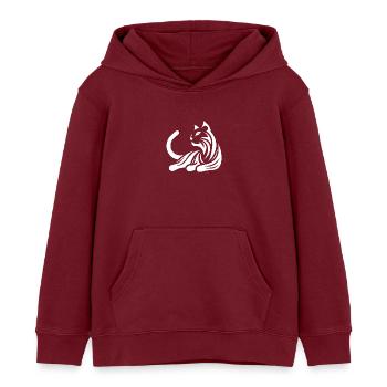 Chat mignon structure décorative tatouage tribal - Sweat à capuche enfant bio Stanley/Stella - bordeaux - Devant - AI Model Kid Female (0cm)