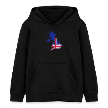 Storbritannia - Hettegenser barn økologisk Stanley/Stella - svart - Foran - AI Model Kid Male (0cm)