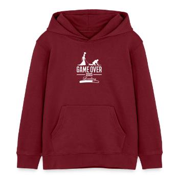 Wedding Loading 2025 Game Over - Sweat à capuche enfant bio Stanley/Stella - bordeaux - Devant - AI Model Kid Female (0cm)