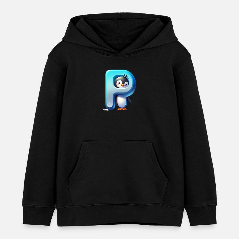 Pingouin Ludique P - Sweat à capuche enfant bio Stanley/Stella - noir