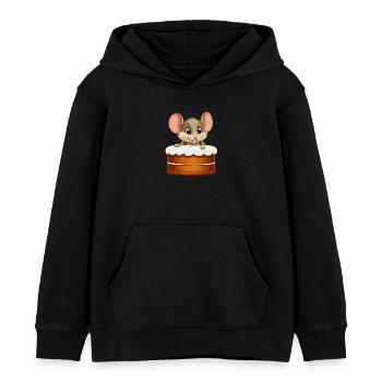 Mouse Comes Out of Pie - Kids Organic Hoodie by Stanley/Stella - black - Front - AI Model Kid Male (0cm)