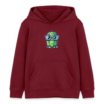 Cactus à lunettes - Sweat à capuche enfant bio Stanley/Stella - bordeaux - Devant - AI Model Kid Female (0cm)
