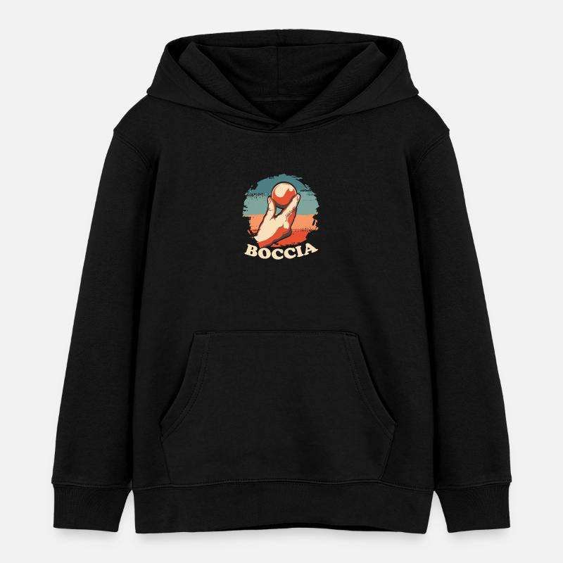 Boccia giocatore Abbigliamento con bocce Boccia - Felpa con cappuccio bambino bio di Stanley/Stella - nero