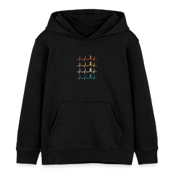 Retro Football Heartbeat-Fußballer - Kinder Organic Hoodie Mini Cruiser von Stanley/Stella - Schwarz - Vorne - AI Model Kid Male (0cm)