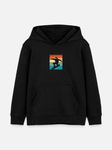 Snowboard retro Snowboarden - Kinder Organic Hoodie Mini Cruiser von Stanley/Stella - Schwarz