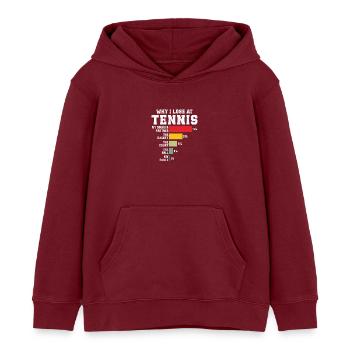 Warum ich beim Tennis verliere - Kinder Organic Hoodie Mini Cruiser von Stanley/Stella - Burgunderrot - Vorne - AI Model Kid Female (0cm)