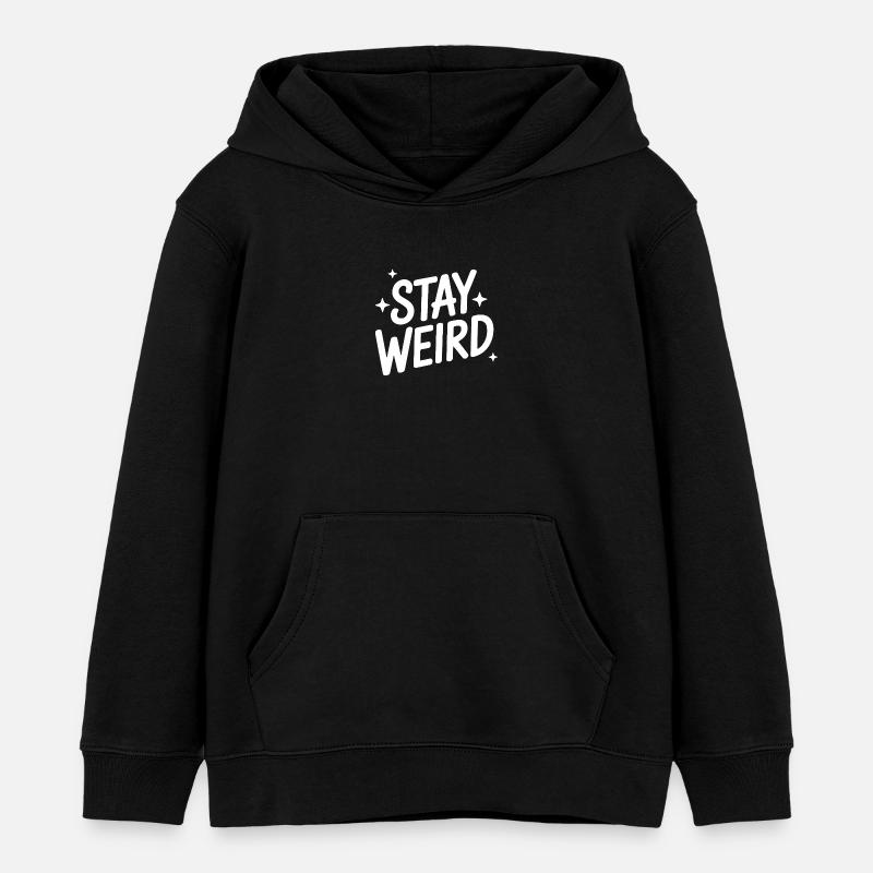 Reste bizarre et drôle à dire introverti - Sweat à capuche enfant bio Stanley/Stella - noir