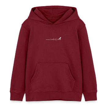 Pulse Run: Endurance Sketch - Kids Organic Hoodie by Stanley/Stella - burgundy - Front - AI Model Kid Female (0cm)