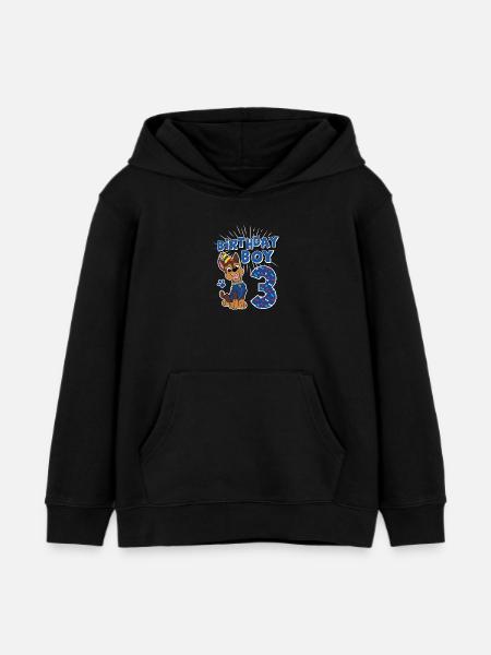 Paw Patrol 3 years old birthday Chase - Kids Organic Hoodie by Stanley/Stella - black