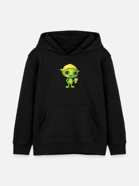 Bevanda rinfrescante al limone alieno: verde e giallo - Felpa con cappuccio bambino bio di Stanley/Stella - nero