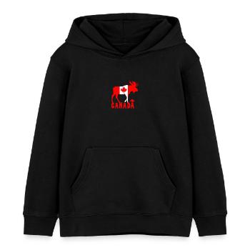 Canada Elch - Sweat à capuche enfant bio Stanley/Stella - noir - Devant - AI Model Kid Male (0cm)