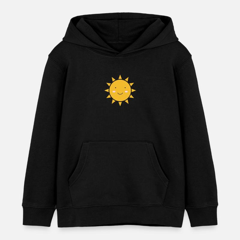 Soleil Kawaii - Sweat à capuche enfant bio Stanley/Stella - noir