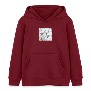 Marbre Or Blanc Texture - Sweat à capuche enfant bio Stanley/Stella - bordeaux - Devant - AI Model Kid Female (0cm)