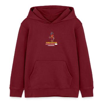Fire brigade fire hose slogan firefighter - Kids Organic Hoodie by Stanley/Stella - burgundy - Front - AI Model Kid Female (0cm)