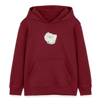 Poulet en soie Lioba, hourra - Sweat à capuche enfant bio Stanley/Stella - bordeaux - Devant - AI Model Kid Female (0cm)
