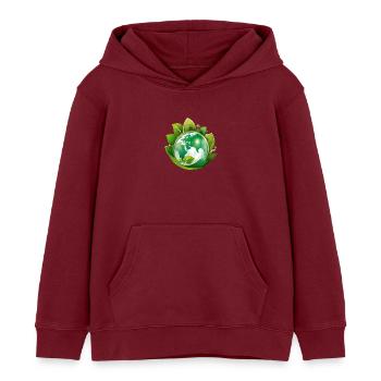 Planet Erde, Mutter Natur - Kinder Organic Hoodie Mini Cruiser von Stanley/Stella - Burgunderrot - Vorne - AI Model Kid Female (0cm)
