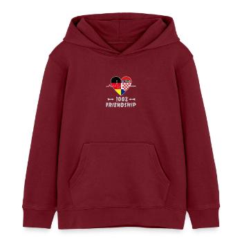 Deutschland und Kroatien 100% Freundschaft - Kinder Organic Hoodie Mini Cruiser von Stanley/Stella - Burgunderrot - Vorne - AI Model Kid Female (0cm)