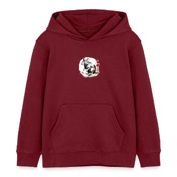 Chinesisches Sternzeichen Ratte - Kinder Organic Hoodie Mini Cruiser von Stanley/Stella - Burgunderrot - Vorne - AI Model Kid Female (0cm)