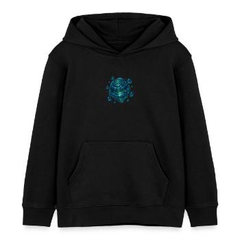 Matrice Cyber Sphere - Sweat à capuche enfant bio Stanley/Stella - noir - Devant - AI Model Kid Male (0cm)