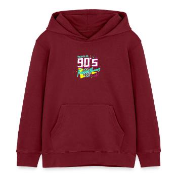 Années 90 - Sweat à capuche enfant bio Stanley/Stella - bordeaux - Devant - AI Model Kid Female (0cm)