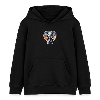 Éléphant coucher soleil sticker - Sweat à capuche enfant bio Stanley/Stella - noir - Devant - AI Model Kid Male (0cm)