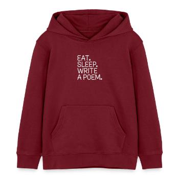 Iss, schlaf, ein Gedicht schreiben - Kinder Organic Hoodie Mini Cruiser von Stanley/Stella - Burgunderrot - Vorne - AI Model Kid Female (0cm)