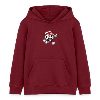 England Fußball Fan Retro Comic Maskottchen - Kinder Organic Hoodie Mini Cruiser von Stanley/Stella - Burgunderrot - Vorne - AI Model Kid Female (0cm)