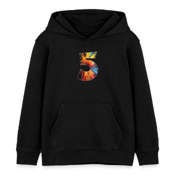 NUMMER 5 JAHRE 5. GEBURTSTAG - Kinder Organic Hoodie Mini Cruiser von Stanley/Stella - Schwarz - Vorne - AI Model Kid Male (0cm)