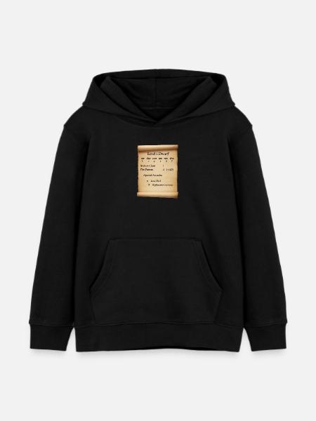 Level 1 Dwarf - Kids Organic Hoodie by Stanley/Stella - black