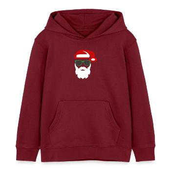 Père noël branché - Sweat à capuche enfant bio Stanley/Stella - bordeaux - Devant - AI Model Kid Female (0cm)