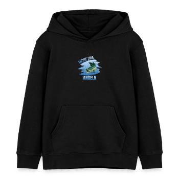 Meine DNA - Angeln - Kinder Organic Hoodie Mini Cruiser von Stanley/Stella - Schwarz - Vorne - AI Model Kid Male (0cm)