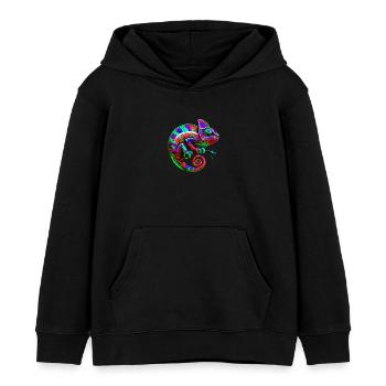 Chamäleon - Kinder Organic Hoodie Mini Cruiser von Stanley/Stella - Schwarz - Vorne - AI Model Kid Male (0cm)