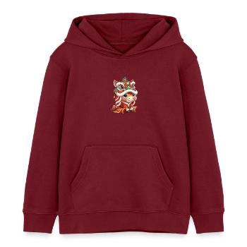 Chinesisches Neujahr Pferd 2026 - Kinder Organic Hoodie Mini Cruiser von Stanley/Stella - Burgunderrot - Vorne - AI Model Kid Female (0cm)