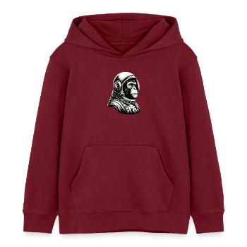 Pensive Monkey Astronaut Cosmos - Kids Organic Hoodie by Stanley/Stella - burgundy - Front - AI Model Kid Female (0cm)