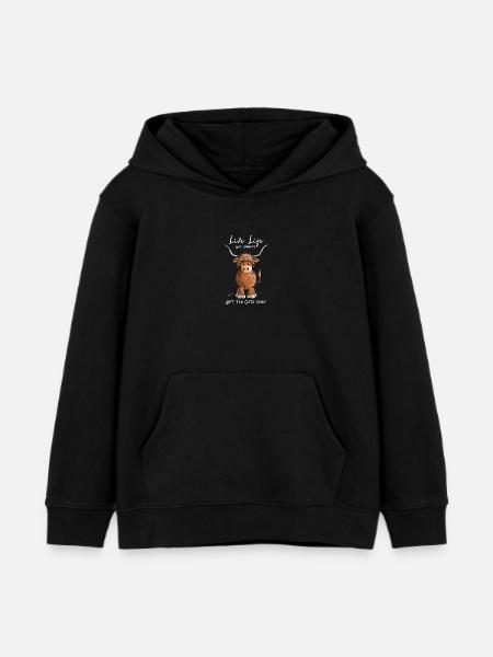 Schottisches Hochlandrind - Kinder Organic Hoodie Mini Cruiser von Stanley/Stella - Schwarz