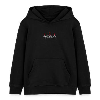 Düsseldorf Skyline Herzschlag Liebe Düsseldorfer - Kinder Organic Hoodie Mini Cruiser von Stanley/Stella - Schwarz - Vorne - AI Model Kid Male (0cm)