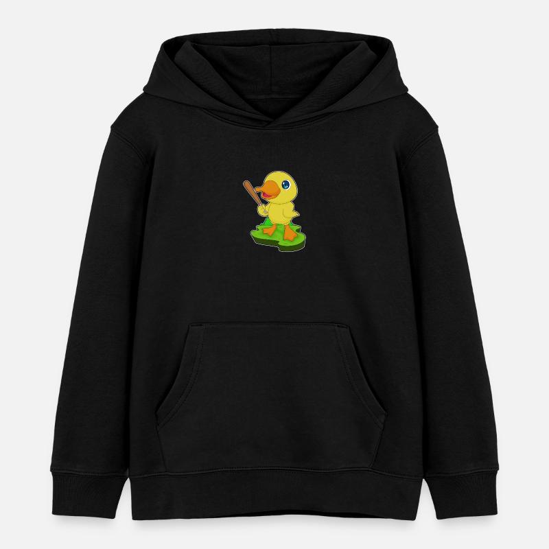 Duck Baseball Baseball Bat Sports - Sweat à capuche enfant bio Stanley/Stella - noir