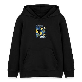 I'd Rather Ski - Ski Winter Sports Skier - Kids Organic Hoodie by Stanley/Stella - black - Front - AI Model Kid Male (0cm)