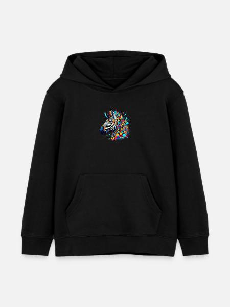 Zebra - Kinder Organic Hoodie Mini Cruiser von Stanley/Stella - Schwarz