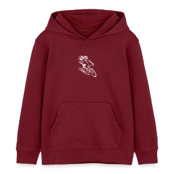 Radfahrerin - Kinder Organic Hoodie Mini Cruiser von Stanley/Stella - Burgunderrot - Vorne - AI Model Kid Female (0cm)